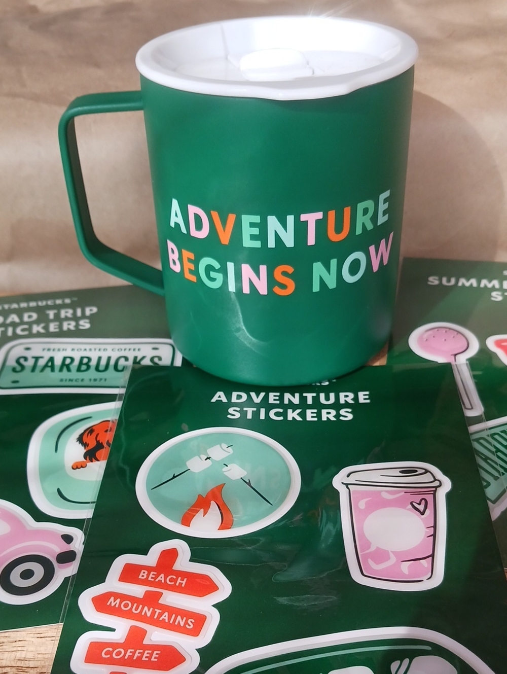 Starbucks Road Trip 2026 Stainless Steel Travel/Camping Mug NWT. Plus Stickers!